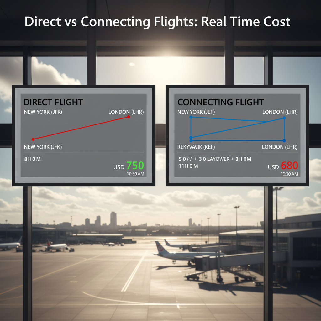 Direct vs Connecting Flights: Real Time Cost — Trip Helper